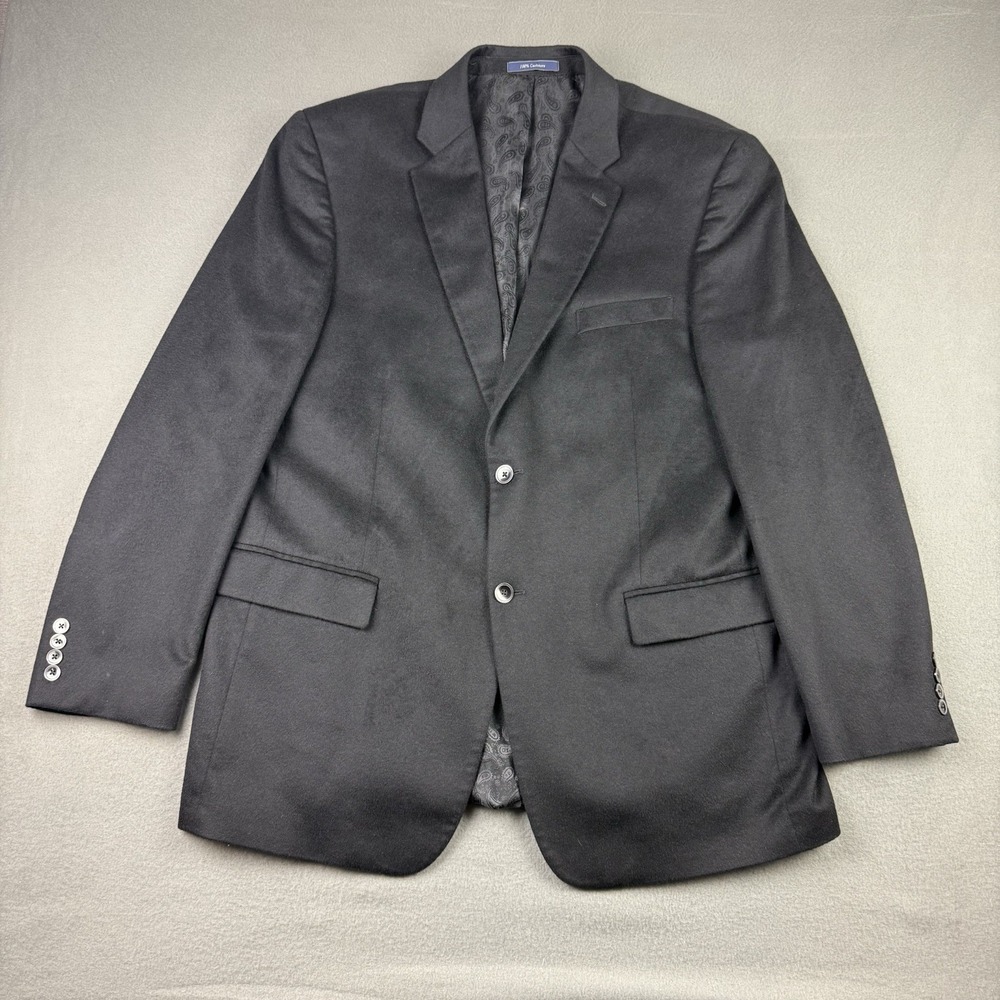 Grafton Men 44T 100% Cashmere‎ Charcoal Black Blazer Sports Coat